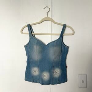 Blue Denim Sleeveless Top